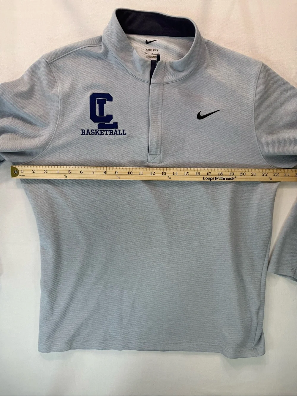 Nike Light Grey & Navy Basketball Quarter-Zip Pullover